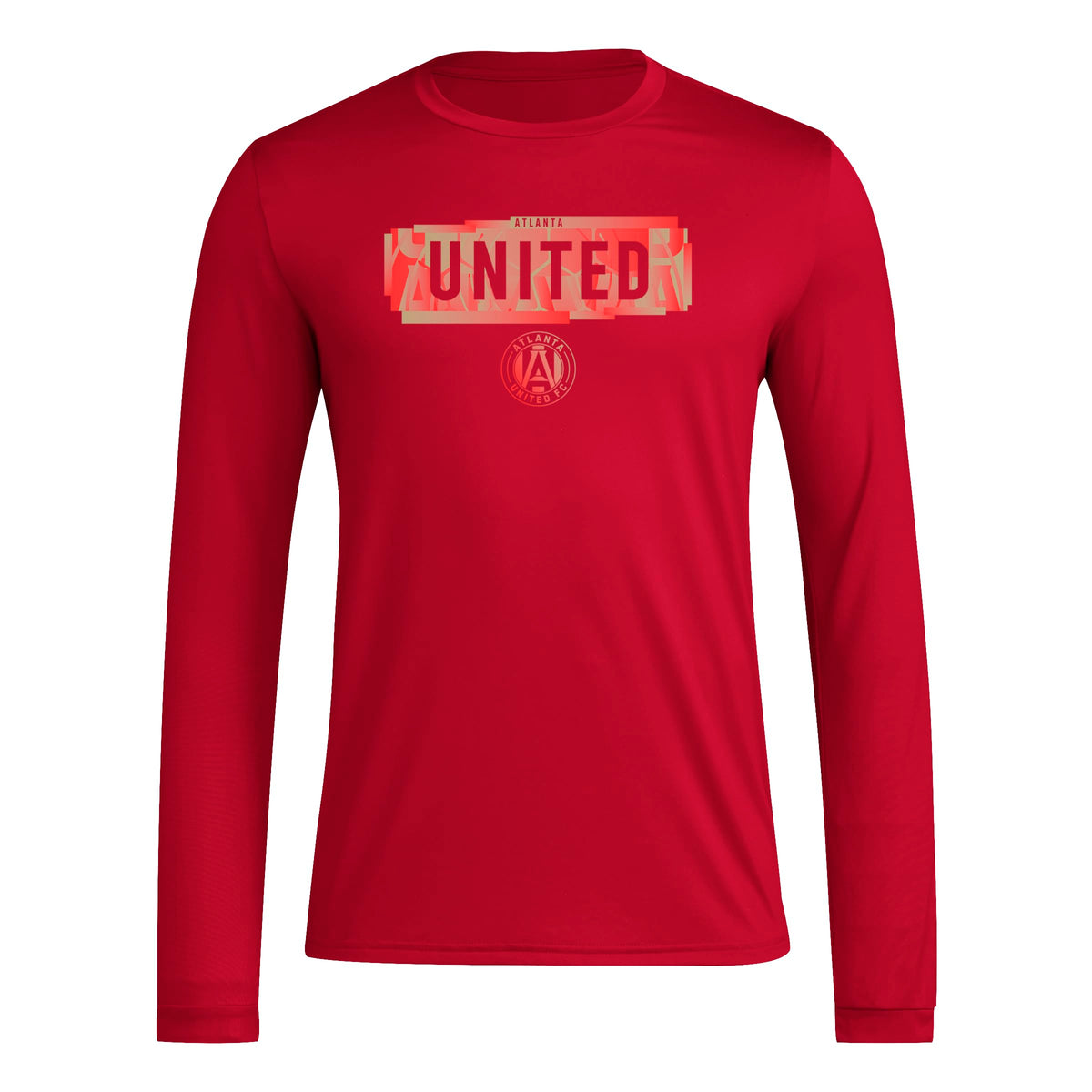 adidas Mens Size FC Long Sleeve Pre-Game T-Shirt Team Victory Red/Atlanta United Small Tall