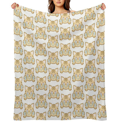 Cute Kitties Cat Sticker Throw Blanket