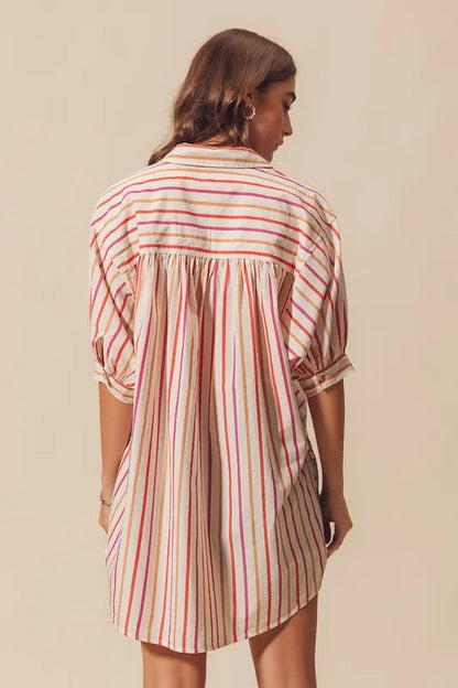 SO ME Multicolored Stripe Button Down Shirt