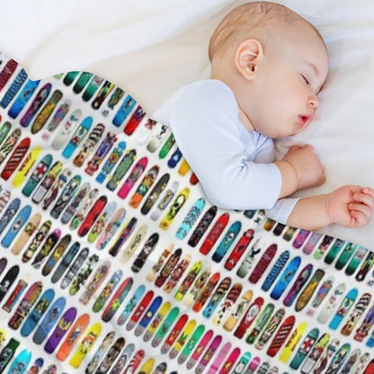 Vintage Skateboard Print Throw Blanket