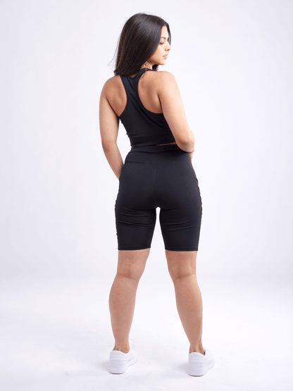 JupiterGear High-Waisted Workout Shorts with Pockets & Criss Cross Design