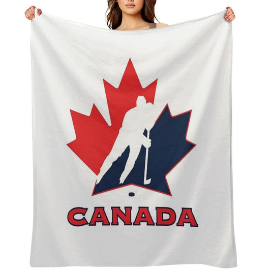 Hockey, Canada Throw Blanket