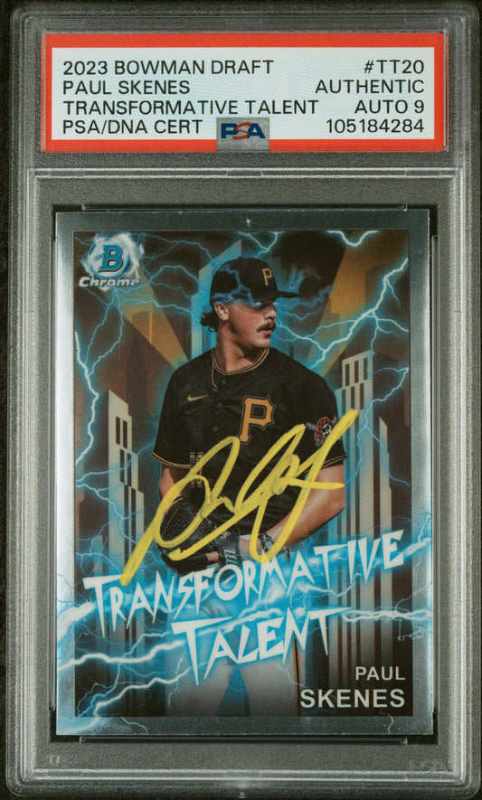 Graded 2023 Topps Bowman Draft Paul Skenes #TT20 Transformative Talent Rookie RC Baseball Card PSA 9 Auto Grade Mint