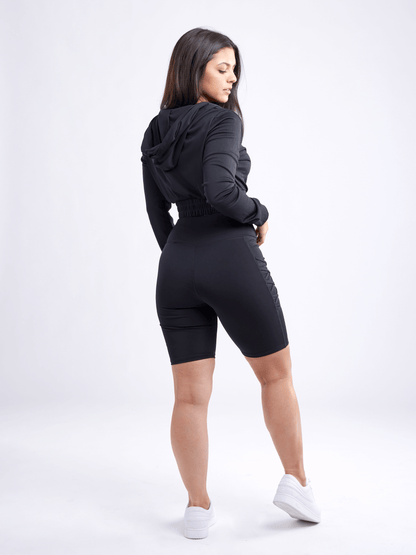 JupiterGear High-Waisted Workout Shorts with Pockets & Criss Cross Design