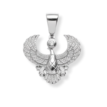 Horus God of Egypt Falcon Bird Moissanite 925 Sterling Silver Pendant