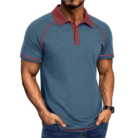 Men's Cotton Blend Contrast Stitch Polo Shirt - Athletic Fit
