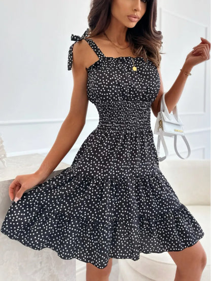Polka Dot Square Neck Mini Cami Dress