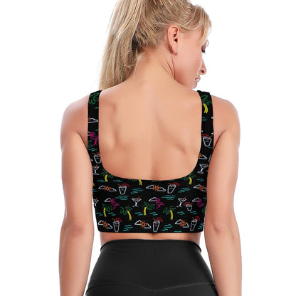 Five O'Clock Somewhere Black Longline Bra Top