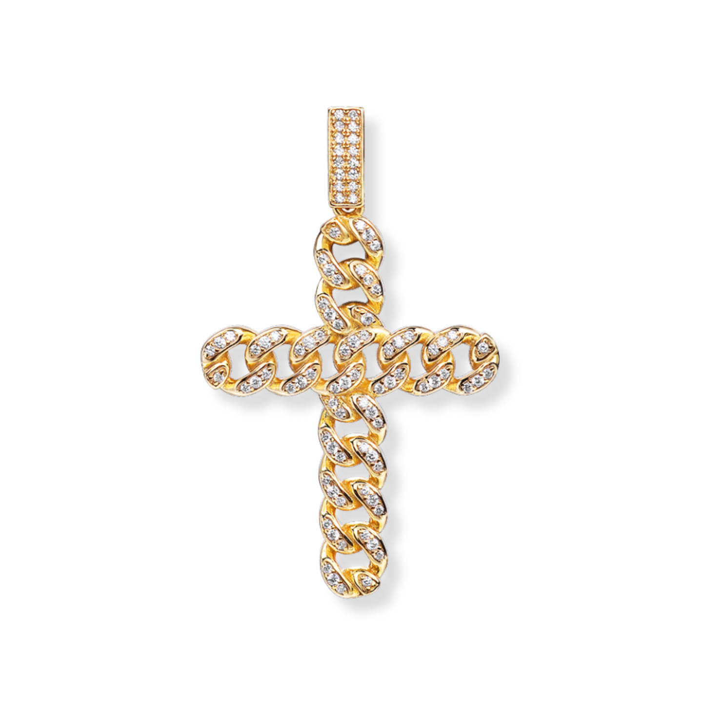Cuban Link Cross Pendant 925 Sterling Silver