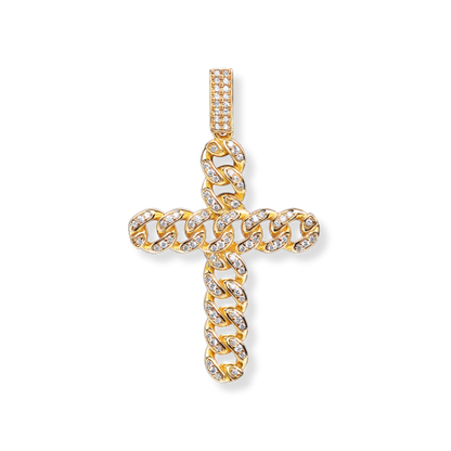 Cuban Link Cross Pendant 925 Sterling Silver