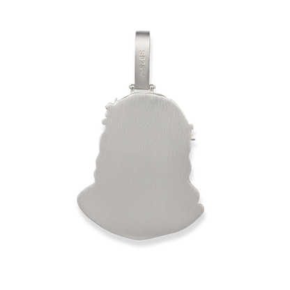 Moissanite Jesus Piece Pendant Solid 925 Sterling Silver Matte Finish