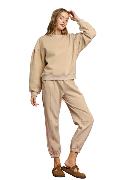 Fleece Jogger Pants with Drawstring