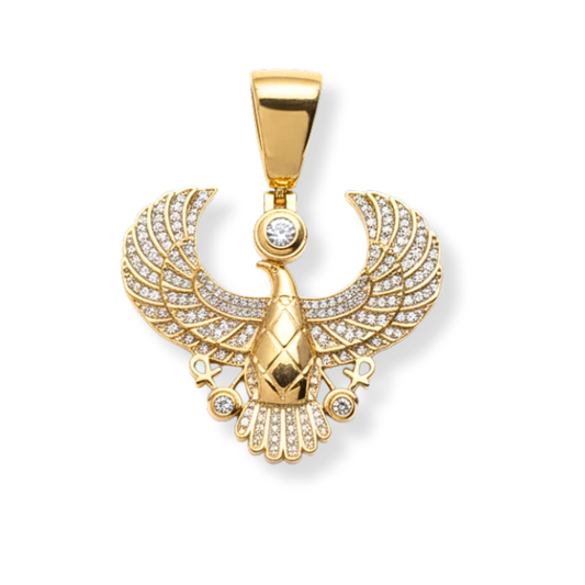 Horus God of Egypt Falcon Bird Moissanite 925 Sterling Silver Pendant