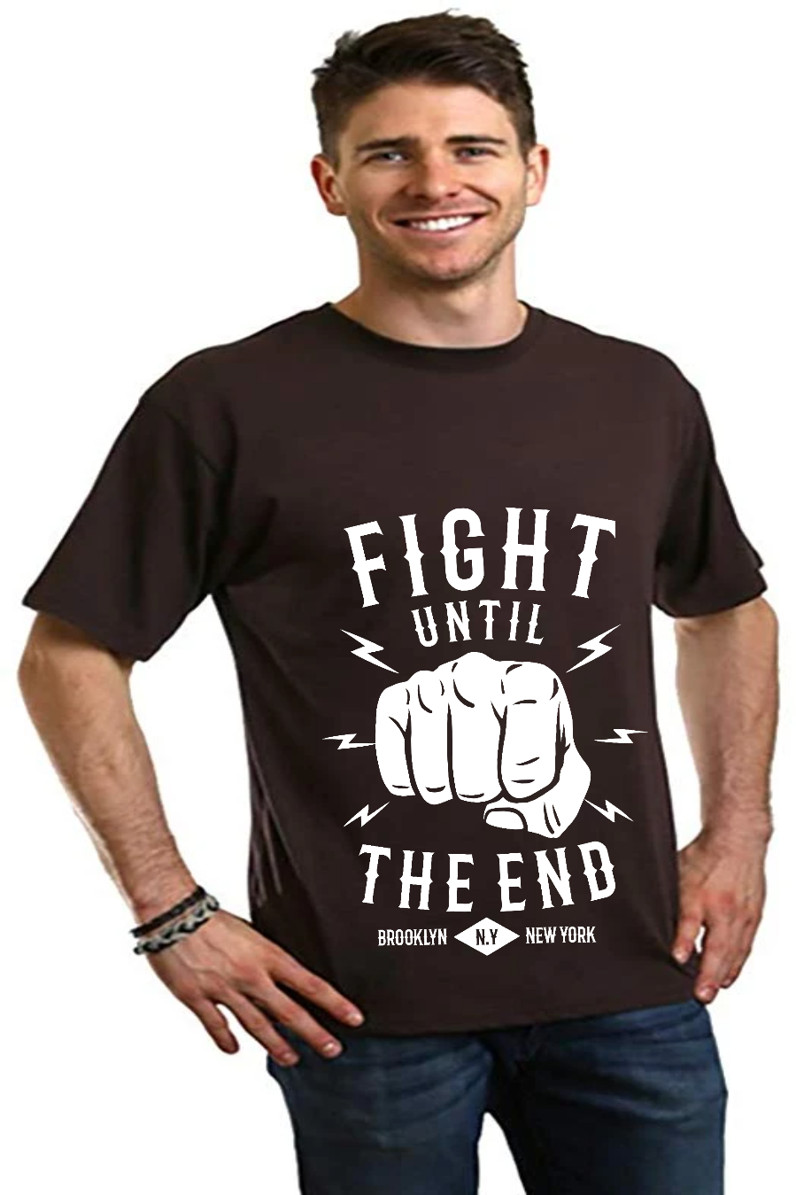 Fight Until Men's Bamboo Viscose/Organic Cotton Short Sleeve Graphic T-Shirt