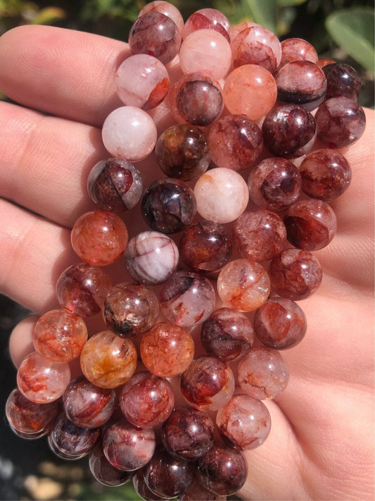 Fire Quartz 8mm Bead Bracelet – Energy & Grounding