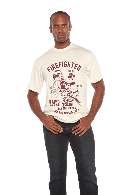 Firefighter Dept Men's Bamboo Viscose/Organic Cotton Short Sleeve Graphic T-Shirt