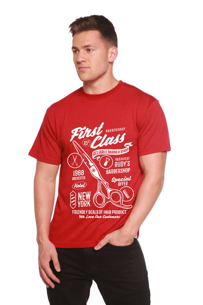First Class Barber Men's Bamboo Viscose/Organic Cotton Short Sleeve Graphic T-Shirt