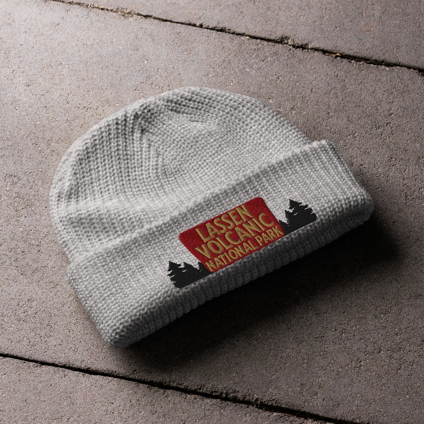 Lassen Volcanic National Park Sign Embroidered Beanie