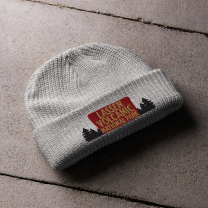 Lassen Volcanic National Park Sign Embroidered Beanie