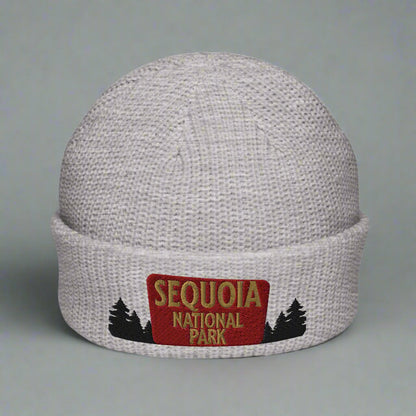 Sequoia National Park Sign Embroidered Beanie