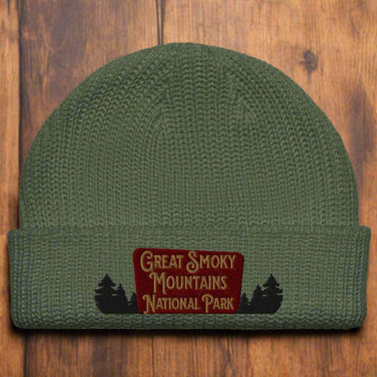 Great Smoky Mountains Embroidered National Park Sign Beanie