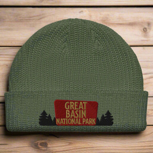 Great Basin National Park Sign Embroidered Wharf Style Beanie Winter Hat