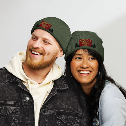 Sequoia National Park Sign Embroidered Beanie