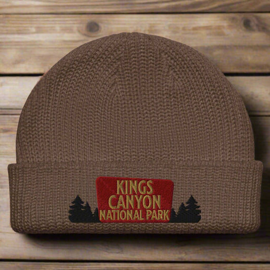 Kings Canyon National Park Sign Embroidered Beanie