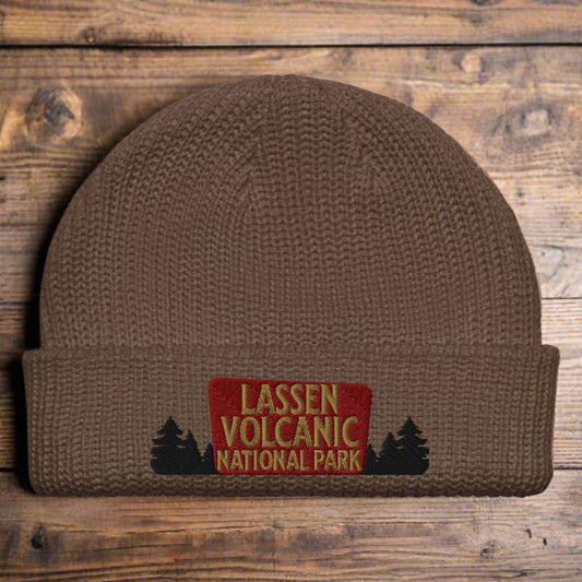 Lassen Volcanic National Park Sign Embroidered Beanie