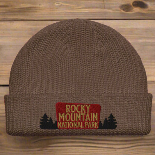 Rocky Mountain National Park Sign Embroidered Beanie
