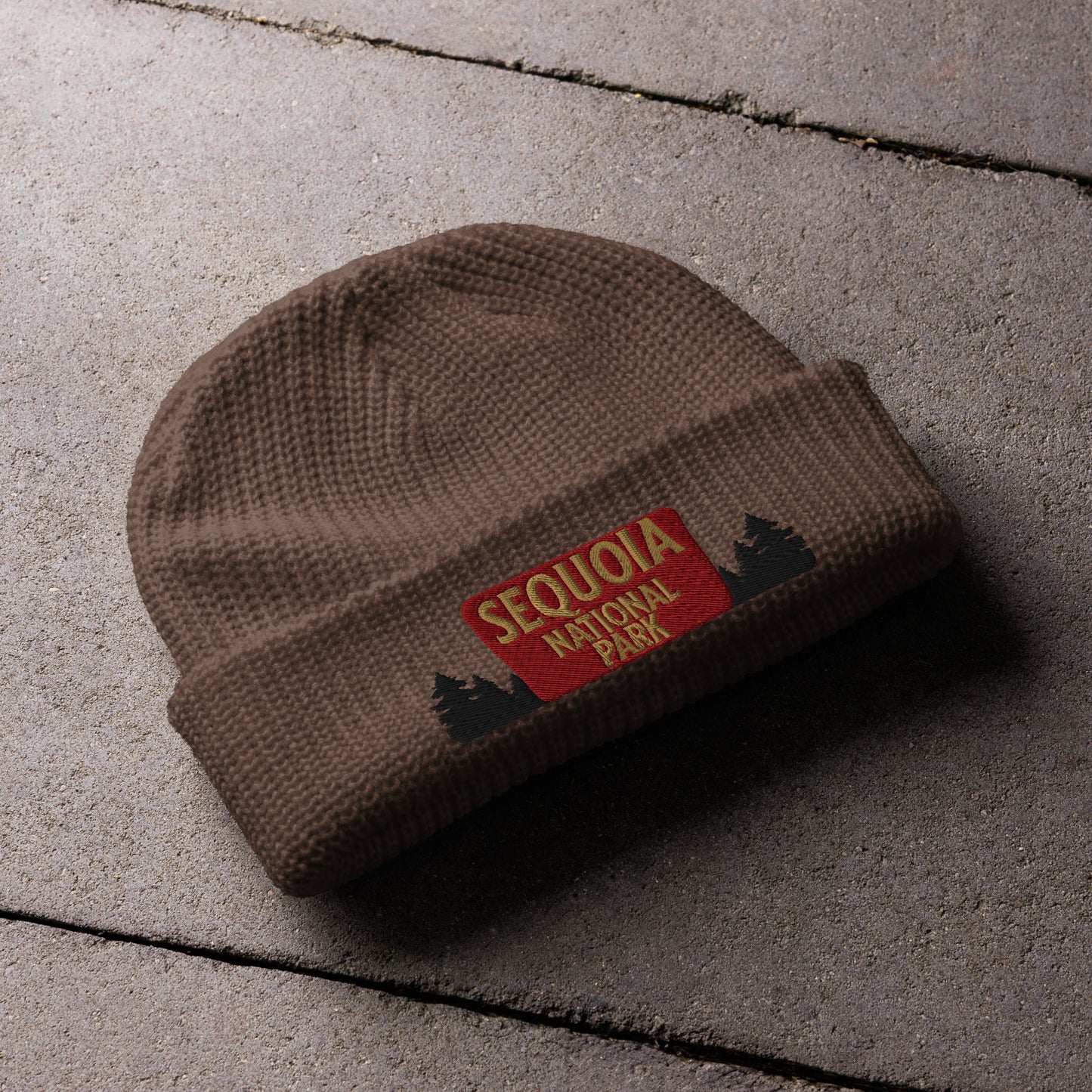 Sequoia National Park Sign Embroidered Beanie