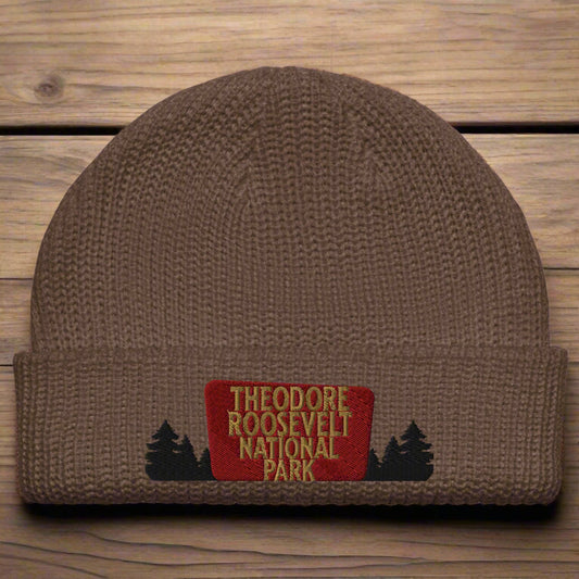 Theodore Roosevelt National Park Sign Embroidered Wharf Beanie