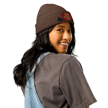 Zion National Park Sign Embroidered Beanie