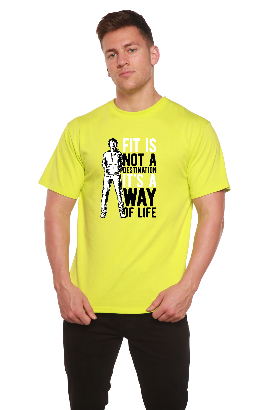 Fit is not a destination Men's Bamboo Viscose/Organic Cotton Short Sleeve Graphic T-Shirt