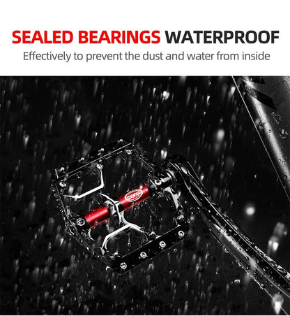 Flat Bike Pedals Road 3 Sealed Bearings Bicycle Pedals Mountain Bike Pedals Wide Platform Accessories Mountain Bike Pedals Aluminum Bicycle Flat Platform Pedals Lightweight Non-Slip Sealed Bearing For Road Mountain