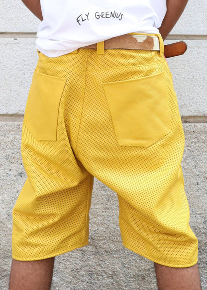 FLY GEENIUS X VANSON | LEATHER SHORTS | TOKYO - YELLOW