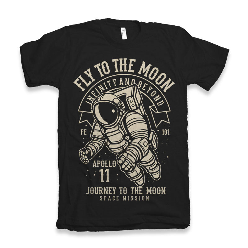 Fly To The Moon Men's Bamboo Viscose/Organic Cotton Short Sleeve Graphic T-Shirt