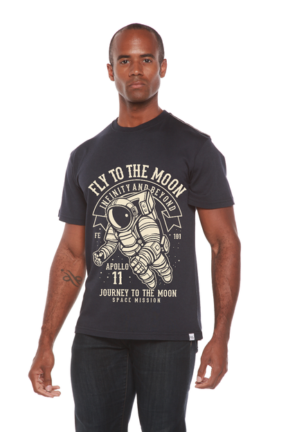 Fly To The Moon Men's Bamboo Viscose/Organic Cotton Short Sleeve Graphic T-Shirt