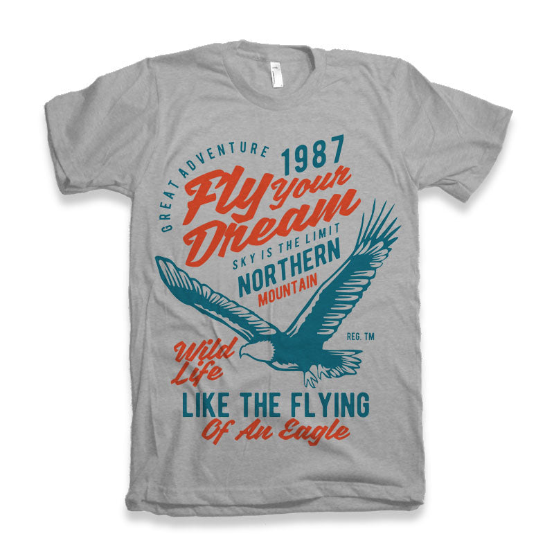 Fly Your Dream Men's Bamboo Viscose/Organic Cotton Short Sleeve Graphic T-Shirt