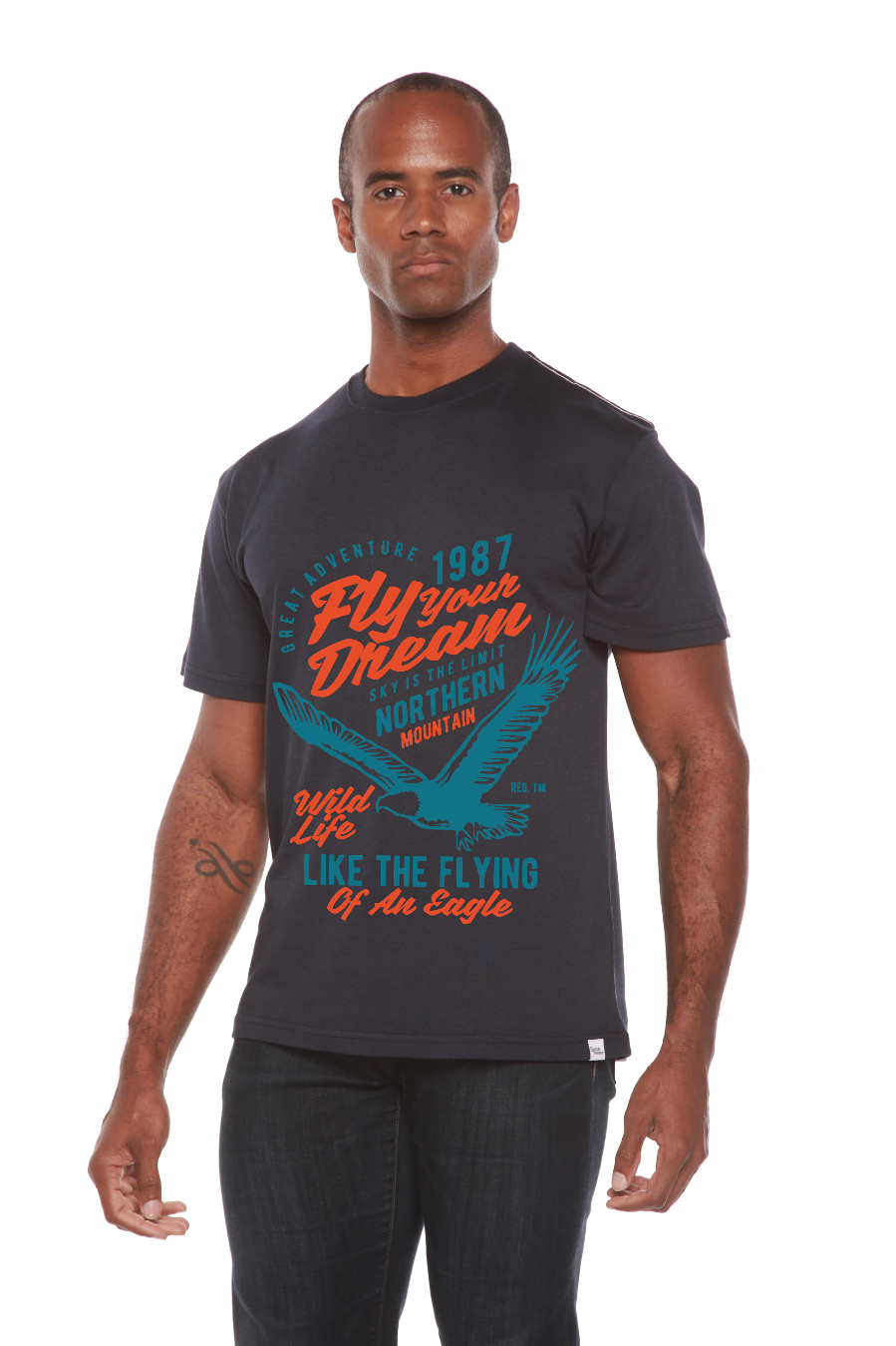 Fly Your Dream Men's Bamboo Viscose/Organic Cotton Short Sleeve Graphic T-Shirt