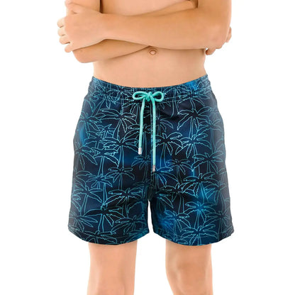 Foggy Palms Boys Hybrid Short, Swim and Play Trunk