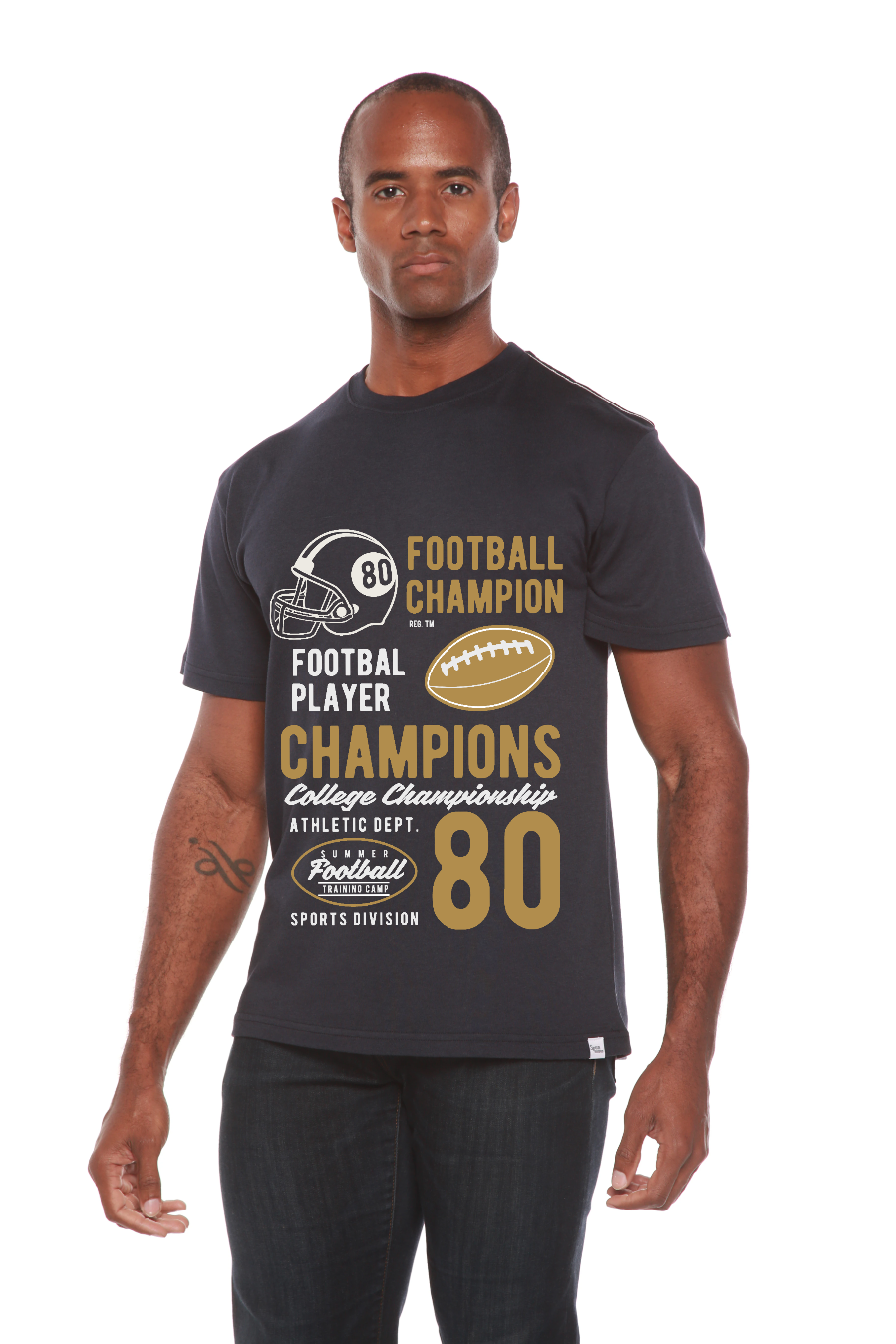 Football Champions Men's Bamboo Viscose/Organic Cotton Short Sleeve Graphic T-Shirt