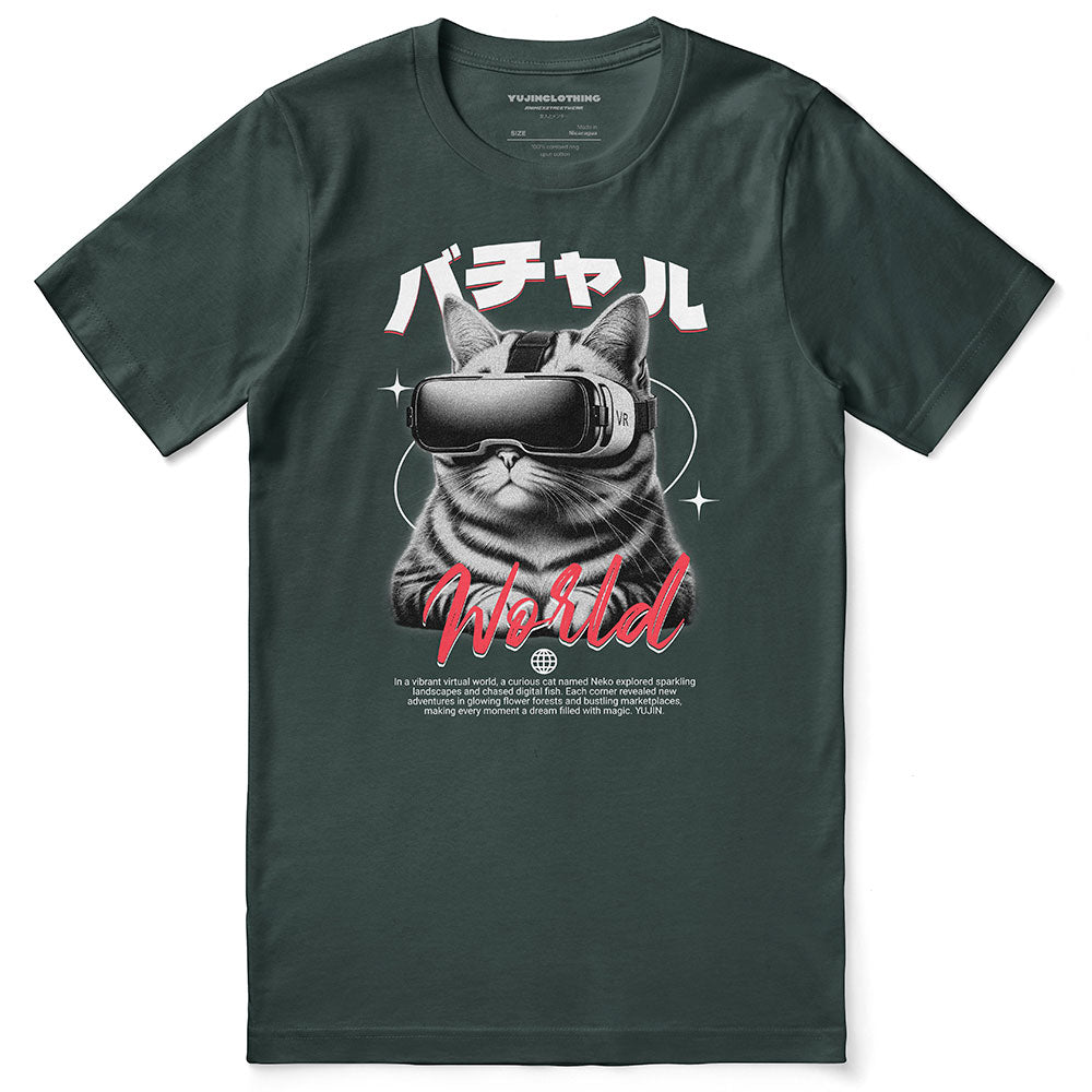 Virtual World Cat T-Shirt