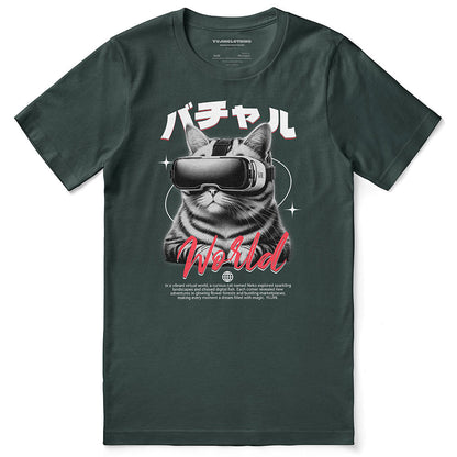 Virtual World Cat T-Shirt