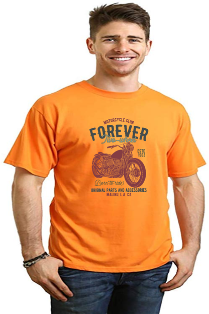 FOREVER TWO WHEEL Men's Bamboo Viscose/Organic Cotton Short Sleeve Graphic T-Shirt