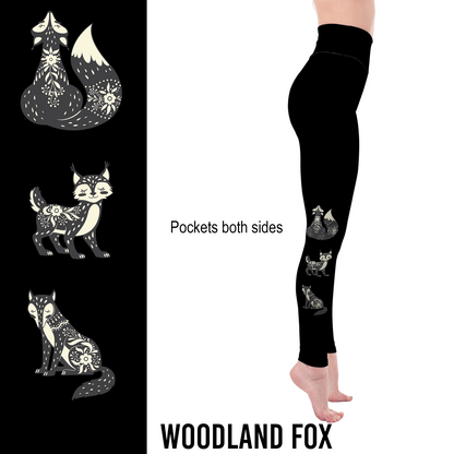 Woodland Fox Leggings with Pockets – Folk Art