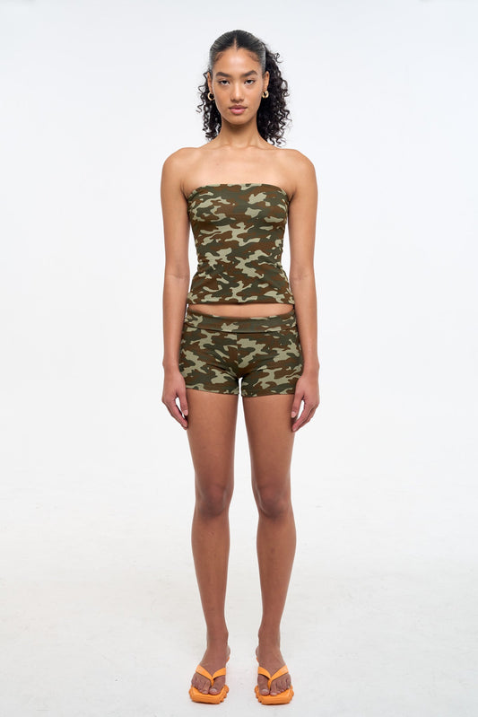 Camo Tube Top - Olive