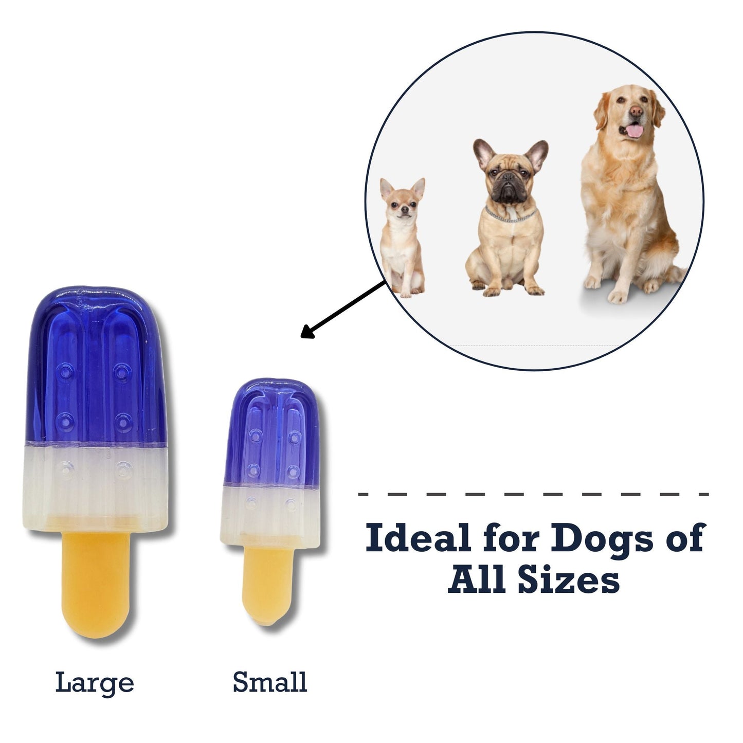 Popsicle-Shaped Freezable Dog Toy – 100% Natural Rubber Chew Toy