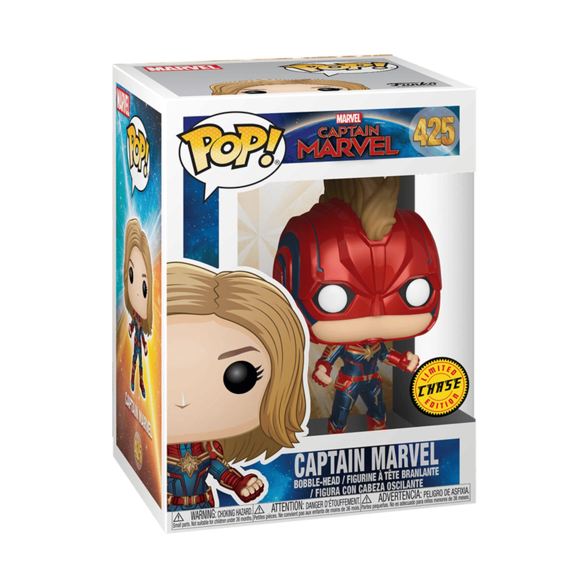 Funko Pop Marvel: Captain Marvel Helmet Chase 4-Inch Vinyl Figure #425