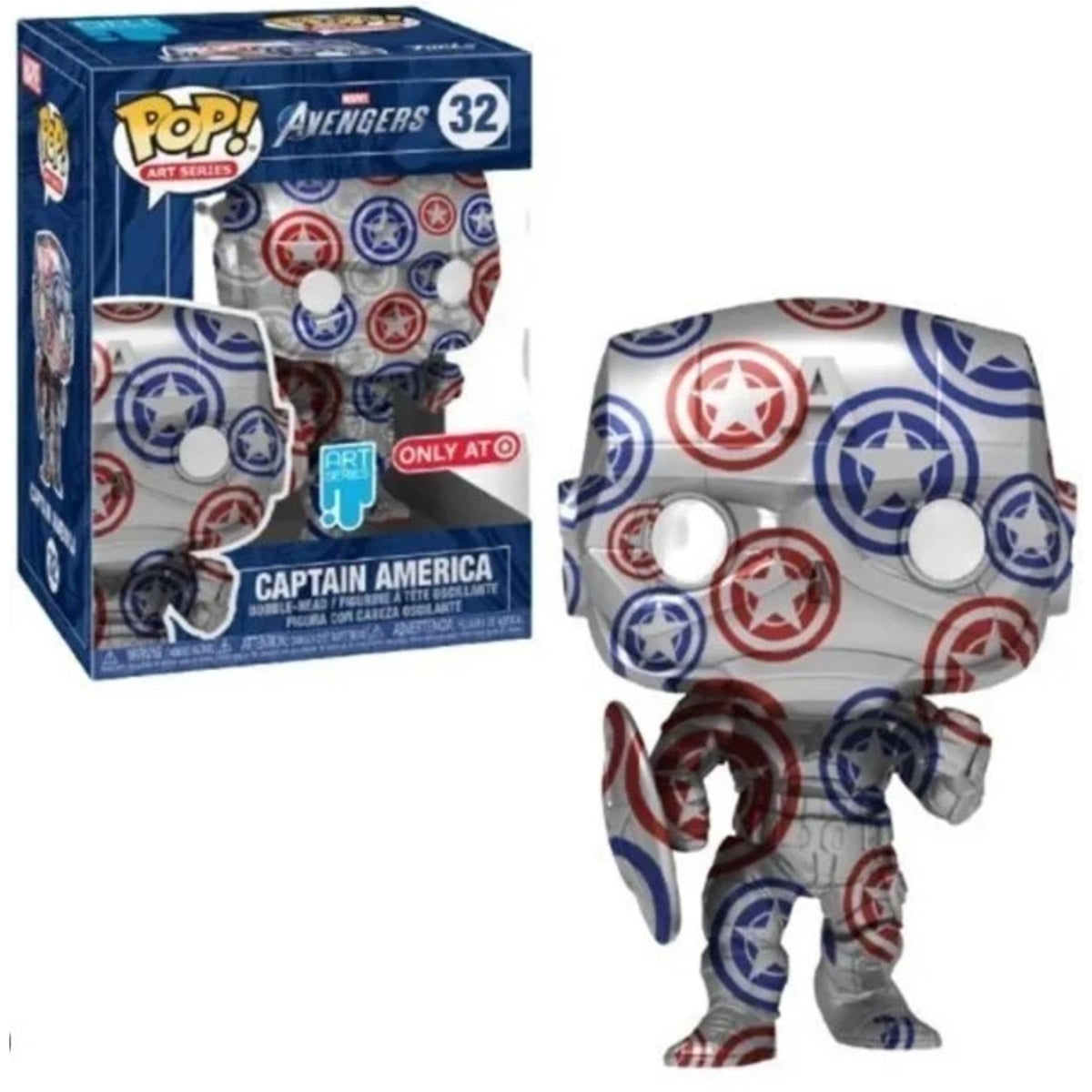 Funko Pop Marvel: Captain America (Art Series) 4-Inch Vinyl Figure #32